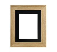 FRAMES BY POST Scandi Oak Picture Photo Frame with Black Mount 24 x 20 Image Size 20 x 16 Inch Plastic Glass