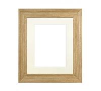 FRAMES BY POST Scandi Oak Picture Photo Frame with Ivory Mount 18 x 14 Image Size 14 x 11 Inch Plastic Glass