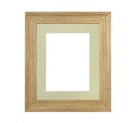 FRAMES BY POST Scandi Oak Picture Photo Frame with Light Grey Mount A1 Image Size A2 Plastic Glass