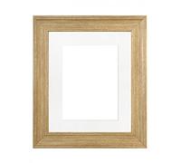 FRAMES BY POST Scandi Oak Picture Photo Frame with White Mount 18 x 14 Image Size 14 x 11 Inch Plastic Glass