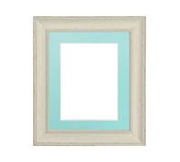 Frames By Post Scandi Pale Grey Frame With Blue Mount For Image Size 18 X 12