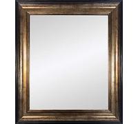 FRAMES BY POST Scandi Vintage Black & Gold Mirror 30 x 20 Inch with 3mm Plain Mirror