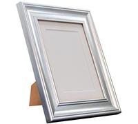 FRAMES BY POST Scandi Vintage Picture Photo Frame, Recycled Plastic, Silver with White Mount, 20 x 16 Inch Image Size 40 x 30 cm