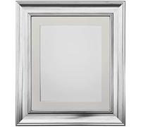 FRAMES BY POST Scandi Vintage Silver Picture Photo Frame with Ivory Mount 40 x 40 cm For Image size 12 x 12 Inch