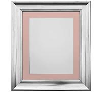 FRAMES BY POST Scandi Vintage Silver Picture Photo Frame with Pink Mount A2 For Image size A3