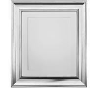 FRAMES BY POST Scandi Vintage Silver Picture Photo Frame with White Mount 40 x 30 cm For Image size 12 x 10 Inch