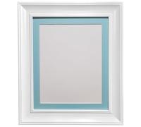 FRAMES BY POST Scandi Vintage White Picture Photo Frame with Blue mount A3 For Image size A4