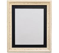 Frames By Post Shabby Chic Distressed Cream With Black Mount For Image Size 40 X 30 Cm