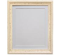 Frames By Post Shabby Chic Distressed Cream With White Mount For Image Size 14 X 11 Inch
