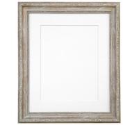 Frames By Post Shabby Chic Distressed Wood With White Mount For Image Size 40 X 30 Cm
