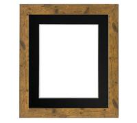 FRAMES BY POST Studio Antique Wood Picture Photo Frame with Black Mount 60 x 80 CM for Image Size 50 x 70 CM