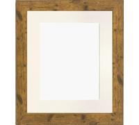 FRAMES BY POST Studio Antique Wood Picture Photo Frame with Ivory Mount 40 x 40 CM for Image Size 12 x 12 Inch