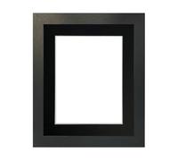 FRAMES BY POST Studio Black Ash Picture Photo Frame with Black Mount 12 x 10 for Image Size 10 x 8