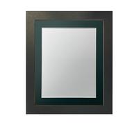 FRAMES BY POST Studio Black Ash Picture Photo Frame with Dark Green Mount 12 x 10 for Image Size 9 x 7