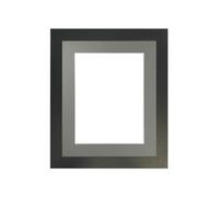 FRAMES BY POST Studio Black Ash Picture Photo Frame with Dark Grey Mount 10 x 8 for Image Size A5