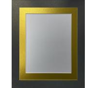 FRAMES BY POST Studio Black Ash Picture Photo Frame with Gold Mount A3 for Image Size A4