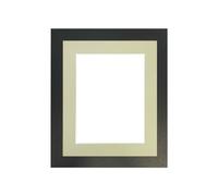FRAMES BY POST Studio Black Ash Picture Photo Frame with Light Grey Mount 8 x 6 for Image Size 6 x 4