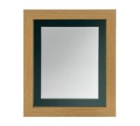 FRAMES BY POST Studio Oak Picture Photo Frame with Dark Green Mount 14 x 11 Inch for Image Size A4