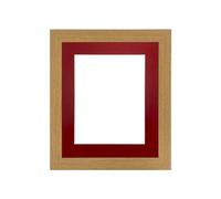 FRAMES BY POST Studio Oak Picture Photo Frame with Red Mount 8 x 8 for Image Size 5 x 5 Inch