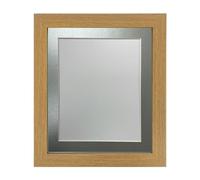 FRAMES BY POST Studio Oak Picture Photo Frame with Silver Mount 18 x 14 for Image Size 14 x 11 Inch