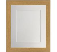 FRAMES BY POST Studio Oak Picture Photo Frame with White Mount 7 x 5 for Image Size 5 x 3.5 Inch