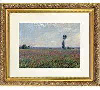 Frames & Mirrors 4U Flower Fields 2 Mounted & Framed Print in Gold Dahlia Frame 22 x 18 Inch | Size: W22" x H18" Frames & Mirrors 4U Gold W22" x H18"