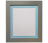 Frames & Mirrors 4U Metro Dark Grey Frame with Blue Mount 45 x 30CM Image Size 14 x 8 Inch | Size: 45 x 30 cm Frames & Mirrors 4U Dark Grey 45 x 30 cm