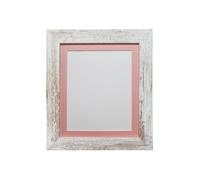 Frames & Mirrors 4U Metro Distressed White Frame with Pink Mount for Image Size 40 x 30 CM Frames & Mirrors 4U White 40 x 30 CM