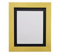 Frames & Mirrors 4U Metro Gold Frame with Black Mount for Image Size 14 x 8 Inch Frames & Mirrors 4U Gold