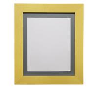 Frames & Mirrors 4U Metro Gold Frame with Dark Grey Mount for Image Size 4 x 3 Inch Frames & Mirrors 4U Gold