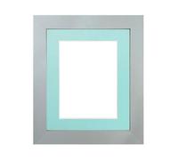Frames & Mirrors 4U Metro Light Grey Frame with Blue Mount for Image Size 40 x 30 CM Frames & Mirrors 4U Light Grey 40 x 30 CM
