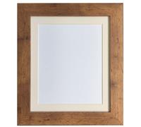 Frames & Mirrors 4U Metro Vintage Wood Frame with Ivory Mount for Image Size 20 x 16 Inch in Walnut Frames & Mirrors 4U Walnut