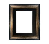Frames & Mirrors 4U Scandi Black & Gold Frame with Black Mount for Image Size 45 x 30 CM Frames & Mirrors 4U Black 45 x 30 CM