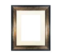 Frames & Mirrors 4U Scandi Black & Gold Frame with Ivory Mount for Image Size A2 Frames & Mirrors 4U Black