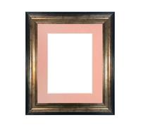 Frames & Mirrors 4U Scandi Black & Gold Frame with Pink Mount for Image Size 14 x 8 Inch Frames & Mirrors 4U Black