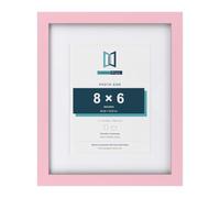 FramesPlus 11x9 Inch Pink Solid Wood Frame with White Mount for 8x6 Photo | Solid wood pink frame with a white mount for 8x6 inch photos (20.3 x 15.2 cm), ready to hang or stand