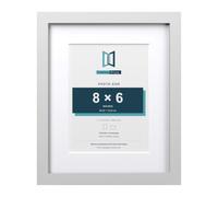 FramesPlus 11x9 Inch White Solid Wood Frame with White Mount for 8x6 Photo | Solid wood white frame with a white mount for 8x6 inch photos (20.3 x 15.2 cm), ready to hang or stand