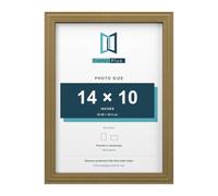 FramesPlus 14x10 Inch Traditional Vintage Style Photo Frame, Gold | Traditional vintage style gold frame for 14x10 inch photos (35.6 x 25.4 cm), ready to hang, portrait or landscape display