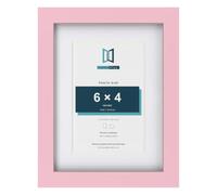 FramesPlus 8x6 Inch Pink Solid Wood Frame with White Mount for 6x4 Photo | Solid wood pink frame with a white mount for 6x4 inch photos (15.2 x 10.2 cm), ready to hang or stand