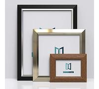 FramesPlus Black With Silver Edge 14"x11" (35.6 x 27.9cm) Photo Picture Poster Frames Matrix Range