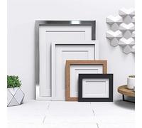 FramesPlus Classic Range Photo Picture Poster Frames with White Mount, Black Frame White Mount, 17x11 Frame for 16x10 Picture