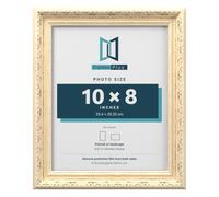 FramesPlus ORNATE Shabby Chic 10x8 Picture Frame, Cream | 25.4 x 20.3 cm, plastic frame, styrene glazing, holds photos and prints, hangs on a wall or stands on a shelf, glossy finish