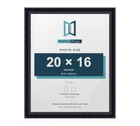 FramesPlus ORNATE Shabby Chic 16x20 Picture Frame, Black | 40.6 x 50.8 cm, plastic frame, styrene glazing, holds posters and prints, wall mountable, glossy finish, 25 mm deep