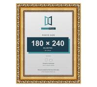 FramesPlus ORNATE Shabby Chic 24x18CM Picture Frame, Gold | 9.4 x 7.1 in, plastic frame, styrene glazing, holds photos and prints, hangs on a wall or stands on a shelf, glossy finish