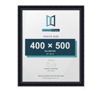 FramesPlus ORNATE Shabby Chic 50x40CM Picture Frame, Black | 19.7 x 15.7 in, plastic frame, styrene glazing, holds posters and prints, wall mountable, glossy finish, 25 mm deep