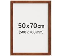 FramesPlus Picture Frame 70x50cm, Rustic Oak, MDF, 30mm Wide Profile, Shatterproof, Wall Mount, Poster Frame, Photo Display, Wall Art, Home Decor