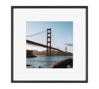 Frametory 1 X Black Metal Picture Frame with Mount Size 12x12 inch (8x8 inch Mount) Real Glass Aluminum Photo Frame Collection