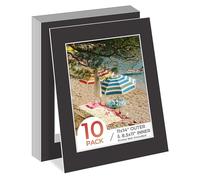 Frametory, 11x14 Black Picture Mats for 8.5x11 Photos with White Core Bevel Edge Framing Mattes, Acid Free and 4-Ply Thickness - Pack of 10