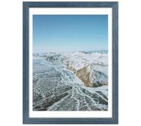 Frametory, 12x16 Picture Frame, Display Pictures 11x14 with Mat or 12x16 Without Mat, for Poster Print Painting Wall Frame - Wide Molding (Blue)