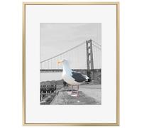 Frametory, 16x20 Picture Frame Matted to 11x14 Aluminum Metal Photo Frames Real Glass Vertical or Horizontal Wall Mounting (Gold, 1-Pack)